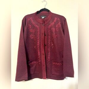 ✨ T-G Fashion Burgundy Sweater with Embellished Details ✨